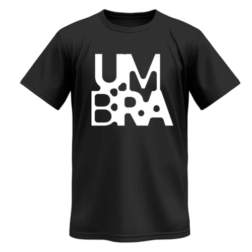 camiseta negra merchandising eventos umbra